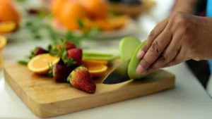 Cut up fresh fruits and vegetables